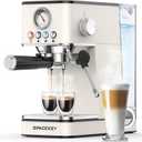 Spacekey Espresso Machine 20 Bar, Espresso Maker with Milk Frother Steam Wand, Stainless Steel Espresso Coffee Machines for Home, Cappuccino, Latte Maker with 58oz Removable Water Tank, White