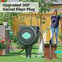 Automatic Retractable Garden Hose Reel 1/2" x 82 ft 180 Wall Mounted Hose Reel & 360 Swivel Ground Mounted on Metal Spike, Any Length Lock Hose Reel with 4 Modes Nozzle, Slow Return, UV Resistant