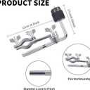 Cymbal Boom Arm Holder with Clamp, L-Arm Rod with Bracket Holder Extension Arm Attachment, Cymbal Stand Mount for Drum Hardware Cymbal Stand Percussion Instrument Accessories (Short/18CM Arm)