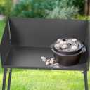 Stanbroil 30 Inch Camp Cooking Table with Foldable Three-Sided Windscreen and Legs, Perfect for Dutch Oven Cooking with Charcoal Briquettes and Food Preparation