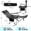 #WEJOY 2-in-1 Reclining Camping Chair with Footrest for Adults Folding Lounge Chair with Adjustable Backrest Lightweight Camping Chairs Heavy Duty Camp Chairs for Outdoor
