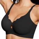 ProKloud Wireless Bras for Women Wave Push Up No Underwire Bralettes Seamless Full Coverage Support Lift Everyday Bra XL