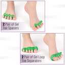 Dr. JK- ToePal Gel Toe Separator, 4 Pairs, Toe Spacers, Bunion Corrector, Green & Blue, Christmas Gifts