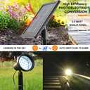 SUNLONG Solar Powered Spot Lights Outdoor Waterproof 2 in 1 Bright Solar SpotLights Power Adjustable for Flag Yard Flagpole Landscape Dusk to Dawn 2 x Spots Warm White