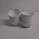 Tioncy 16 Pack 25 oz White Dessert Bowls Set Round Melamine Bowls for Pasta Cereal Rice Soup Snack Candy Ice Cream Pudding Fruit Salad, Dishwasher Safe