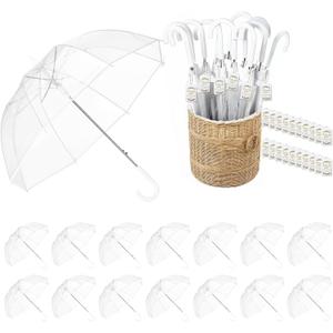 15-Pack Wedding Umbrellas, Windproof Bulk with Thank You Tags, Large Dome Guest Favors for Wedding Party & Outdoor Photography