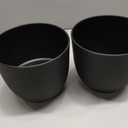 Ferlypote Plant Pots 8 Inch Set of 2, Flower Pots with Multi Mesh Drainage Holes, Planters for Indoor Outdoor Garden Plants and Flowers (Black)