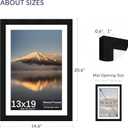 13X19 Poster Frame, Display Pictures 11X17 with Mat or 13X19 Without, Wall Hanging Frames, Black, 3 Pack