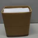 Polytree Bathroom Trash Can 1.8 Gallon(7 Liter) Small Kitchen Garbage Can,Decor Wastebasket for Bedroom Office,Brown Resin-Imitated Leather Effect