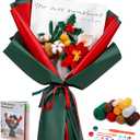 Pnytty Crochet Kit for Beginner Adults, Flower Bouquet Crochet Starter Kit with Step-by-Step Video Tutorials Knitting Kit for Mothers Day, Holiday, Home Decor, Anniversary Day Present