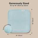 6-Pack Baby Washcloths - Soft Absorbent Viscose from Bamboo Wash Cloths for Babies, Kids, Toddlers, Infant, Newborn Bath Towels, Gentle on Sensitive Skin, 10x10 Reusable Face Towels (Sky)