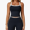 Two Piece Workout Sets For Women Tank Top Matching High Waist Booty Lifting Shorts Gym Yoga Active Wear Outfits Medium, Black 