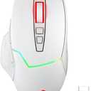 Redragon M690 PRO Wireless Gaming Mouse, 8000 DPI Wired/Wireless Gamer Mouse w/Rapid Fire Key, 8 Macro Buttons, Ergonomic Design for PC/Mac/Laptop, White
