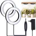 Full Spectrum Grow Light for Indoor Plants, 144 LEDs Halo Plant Light with Auto On/Off Timer (4/8/12H), 10-Level Brightness, 3 Lighting Modes, for Small Plants & Seedlings (Black, Dual Head)