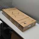 Vaunn Medical Pneumatic Adjustable Overbed Bedside Table with Wheels (Hospital and Home Use) (Black)