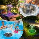 Solar Fountain, 2026 Upgrade 3.5W Solar Bird Bath Fountains with Colorful Ring LED Lights, 2000mAh Battery, 7 Nozzles and 4 Fixers, Solar Water Fountain Pump for Pond, Pool, Patio and Garden