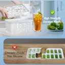 WIBIMEN Ice Cube Tray with Lid and Bin - Round Ice Trays for Freezer with Lid - Ice Cube Trays for Freezer with Ice Container (1"-2PACK White)