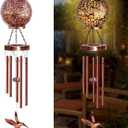 Wind Chimes for Outside 38" Hummingbird Solar Wind Chimes Outdoor Gifts for Mom Hanging Solar Lantern, Garden Decor for Patio Yard, Christmas Windchimes Outdoors Gifts for Women Grandma