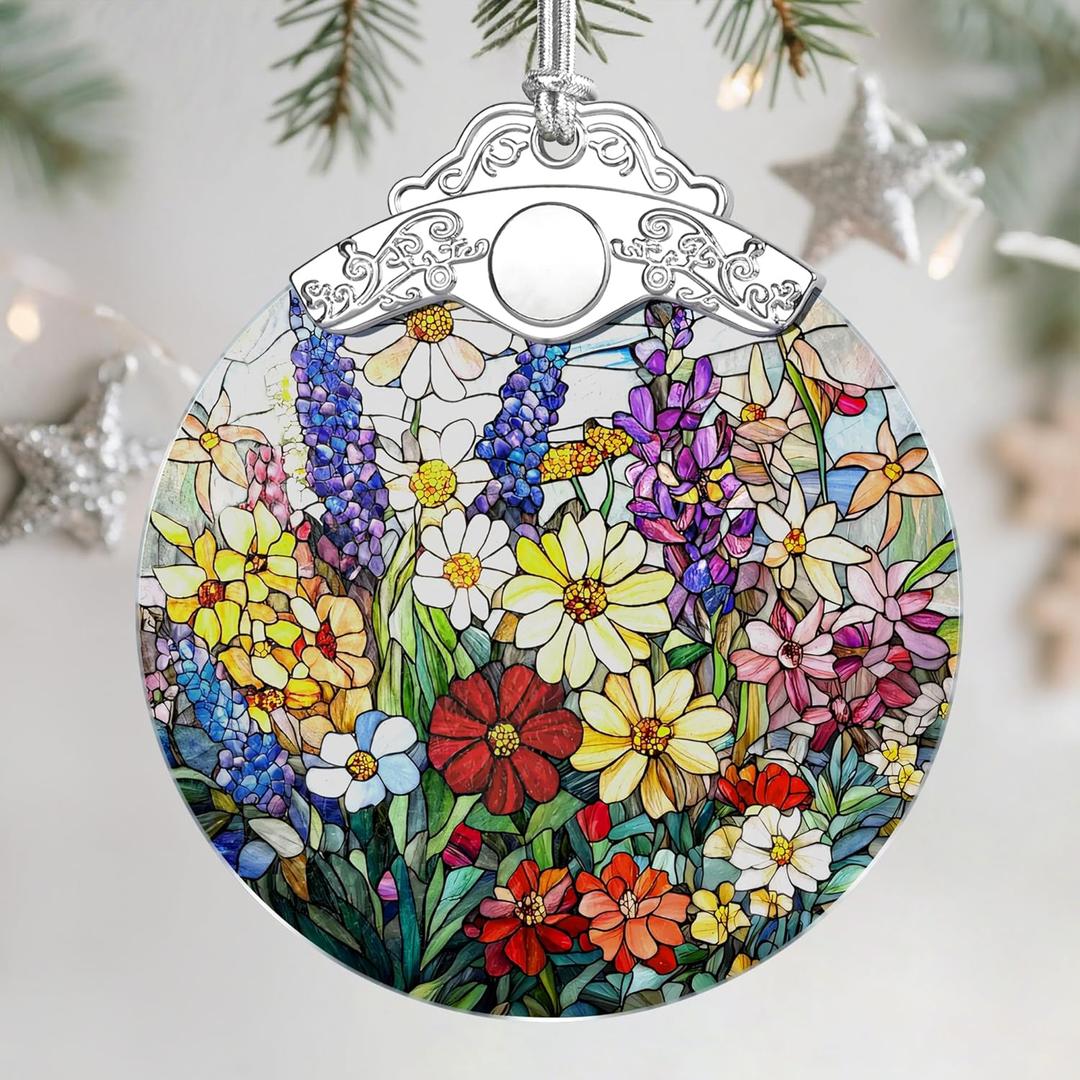 Wildflower Christmas Decorations, Christmas Ornaments, Hanging Ornaments for Tree & Xmas Decorations  Holiday Decor, Florist Gift, Gifts for Flower Lover, Gifts for Mom, Grandma