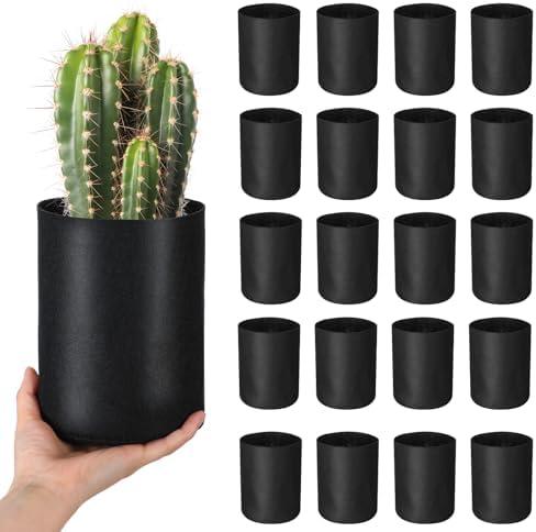 Yiyiring 20 Pcs 1/2 Gallon Aeration Fabric Pot Plant Grow Bag Small Grow Bags for Seed Starting Soil Transplant Home Garden Supply