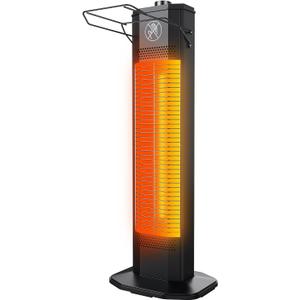 Outdoor Electric Patio Heater, 27-inch Infrared Tower Heater with 1200W Instant Heating, IPX5 Waterproof, Tip-Over & Overheat Protection, Space Heater for Patio Garage Workshop Indoor & Outdoor Use (27" - Onyx Black)