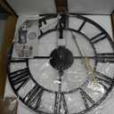 1st owned Large Wall Clock Silent Non-Ticking Roman Numerals Vintage Battery Operated (24 inch,18inch,16inch) Farmhouse Wall Clock for Living Room, Bedroom, Kitchen, Cafe Decor-Black 40CM