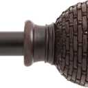 Kenney Woven Ball Weathered Window Curtain Rod, 28 to 48-Inch, Brown