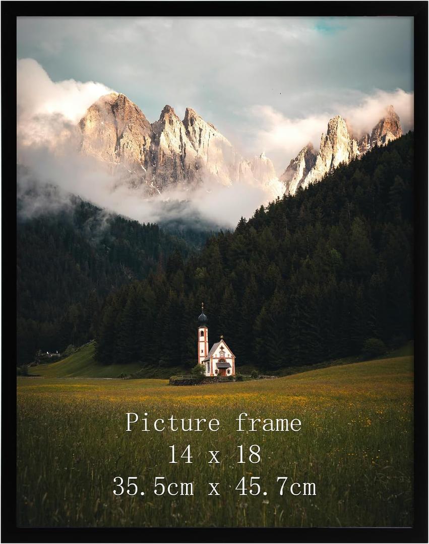 Giftgarden 14x18 Picture Frame Black, 14 by 18 Thin Poster Photo Frame for Wall Display, Single