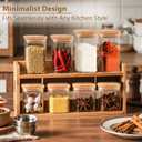 TBWIND 20 Pack 8 oz Square Glass Spice Jars with Lids and Labels Airtight Small Spice Containers Set, Clear Glass Storage Jars for Seasoning, Spices, Kitchen Pantry Organization