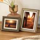 3.5x5 Frame Resin, Elegant Picture Frames Gold Small Photo Frame Horizontal & Vertical for Tabletop Home Decor