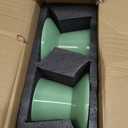 6.2 Inch Extra Wide Elevated Ceramic Cat Bowls, Food and Water Bowl Set for Elder Big Cats Small Dogs, Raised Design for Pet Easy Eating, Protect Cat's Spine Set of 2(Light Green)