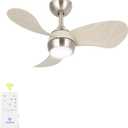 Ceiling Fan with Light for Bedroom: 30 Inch Small Quiet Ceiling Fan with Remote Control - 6 Speeds and 3CCT - DC Motor Reversible - Indoor Outdoor Use - 3 Blades Gray