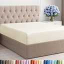 Full Fitted Bed Sheet - Bottom Single Fitted Sheet Only - Ultra-Soft Hotel Luxury Bedding w/ 8-16 Inch Deep Pockets - Breathable, Cooling & Wrinkle Free - Easy-Fit, Fade & Shrink Resistant - Off White