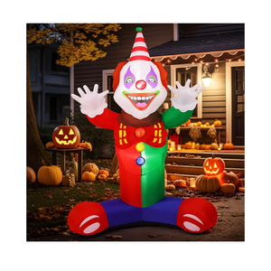COMIN 7 FT Halloween Inflatables Clown Outdoor Decorations Blow Up Yard Decoration with Built-in LEDs for Garden Lawn Party Decor
