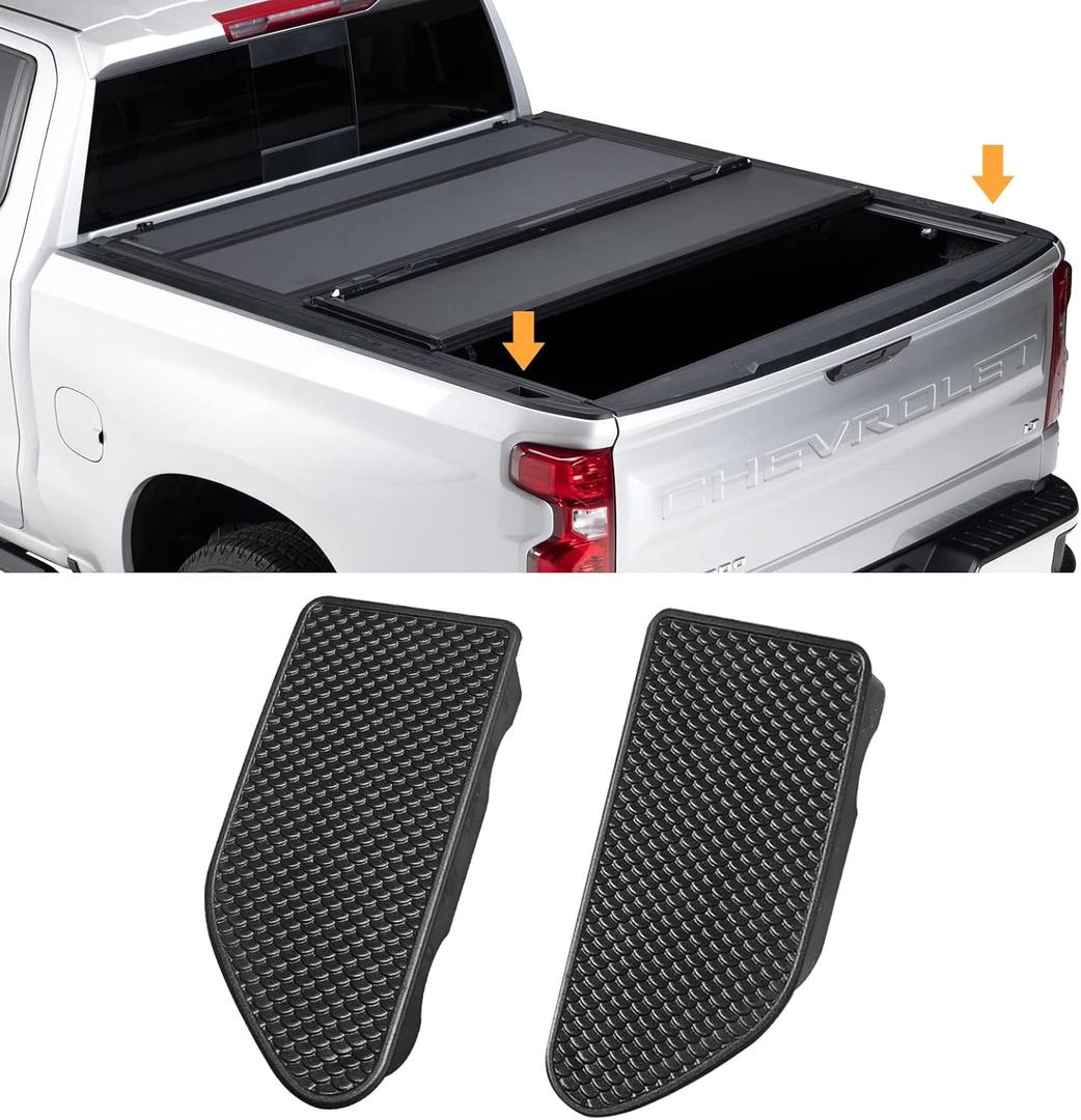 Moonlinks Bed Rail Stake Pocket Covers Compatible with GMC Sierra 1500/Chevy Silverado 1500 2019-2025 & Silverado/Sierra 2500/3500 HD 2020-2025 Truck Tonneau Covers Stake Holes Caps Plugs(2 PCS) (New Upgraded Style for Sierra/Silverado 2019-2025)