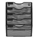 Pocket Mesh Hanging Wall File Organizer, Wall Mounted Mail Paper Document Folder Holder, Clipboard Storage Organization Magazine Rack with Nametag Label for Office Home School, Black