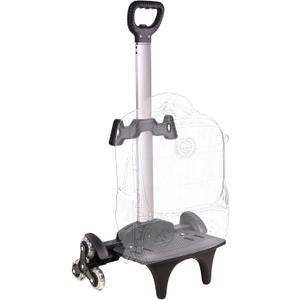 Backpack Trolley, Wheeled Cart Aluminum Alloy, Folding Trolley Cart for Schoolbag, 6 Wheels Luggage Cart