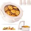 25oz Stainless Steel Lunch Box With Leakproof Tempered Glass Lids Microwavable Stainless Steel Food Storage Containers Stackable Freezer Fruit Snack Meal Prep Metal Bento Box for Travel Picnic Round