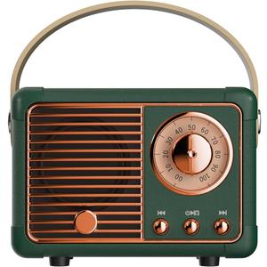 QUEQIMU Retro Bluetooth Speaker, Wireless Mini Portable Speakers Support USB/TF Card/AUX, Vintage Radio Bluetooth Speaker for Kitchen Desk Bedroom Office Outdoor, Retro Gifts for Women Men, Green