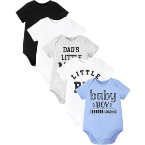 PATPAT Baby Bodysuits Supersoft Bamboo Viscose - Short Sleeve Boys and Girls - Newborn Infant Unisex Clothes Pack (0-3 Months)