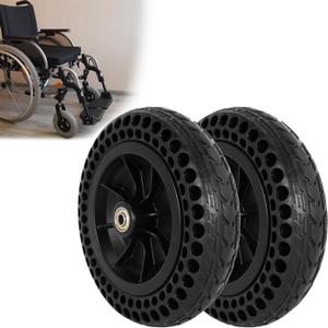 8"x 1.8" Electric Wheelchair Front Casters - 8 Inch Honeycomb Solid Tire Wheel Assembly - Suitable for Electric & Manual Wheelchair Replacement (One Pair)