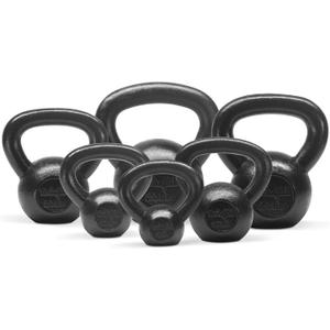 Yes4All Kettlebell Sets, 5 - 10 - 15 - 20 - 25 - 30 LB Cast Iron Strength Training Kettlebells, Wide Handles & Flat Bottom, Multi-Level from Beginners to Pros for Strength Training & Home Gym