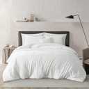 Stratford Park Super Soft Prewashed Comforter, 3 Piece White Comforter Set Queen, Warm Down Alternative Bedding Set, All Season, Matching Pillow Shams