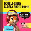 Uinkit Photo Paper Glossy Double Sided 8.5x11 Inkjet 37lb 140gsm Dye ink Thin Photo Picture Flyer Calendar Magazine CD Cover letter (100, 8.5 x 11 x Glossy)