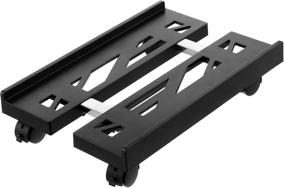 Mobile PC Stand, Adjustable Metal Computer Tower Stand, PC Floor Stand with 4 Locking Caster Wheels, PC Tower Stand, CPU Holder, PC Cart PC Riser Fits Most PC for Gaming Office Desk