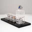 Championship Ring Display Case, Clear Tournament Championship Ring Holder Box, Acrylic Display Easel Box and Stand Holder for Baseball Softball Championship Rings Cheer Leading Rings, 10Pcs