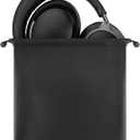 Geekria Headphones Pouch, Compatible with Sony WH-1000XM6, WH-1000XM4, Bose QC Ultra II, QC 45 and More, Universal Headset Pouch/Portable Travel Bag (Black PU)