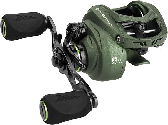 KastKing Spartacus II Baitcasting Fishing Reels with 7.2:1 Gear Ratio | Max Drag: 17.6 lb, 7+1 BB, 6 oz, Graphite Frame, 5-Button Magnetic Brake, Ultralight and Super Smooth