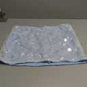 MakeMeChic Women's Sparkly Sequin Mini Skirt Y2k Low Rise Glitter Rave Micro Skirt with Shorts Underneath (Blue) S