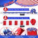 Meonum 10 Pcs 4th of July Parade Float Decorations, American Flag Float Fringes and Patriotic Tinsel Garlands, Red White Blue Garland for Independence Day Memorial Day Decoration (Star)